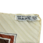 Hermes Scarf Carre Plisee Ivory Dark Brown Multi Cuirs du Desert — view 3