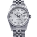 Rolex Datejust No SS White Gold Diamond Watch Silver Dial
