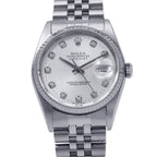 Rolex Datejust No SS White Gold Diamond Watch Silver Dial