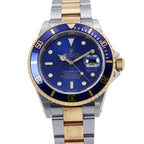 Rolex Submariner Date SS 18k Yellow Gold P No Watch Blue Dial