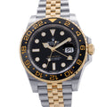 Rolex GMT Master 2 SS 18k Yellow Gold Roulette Watch Black Dial