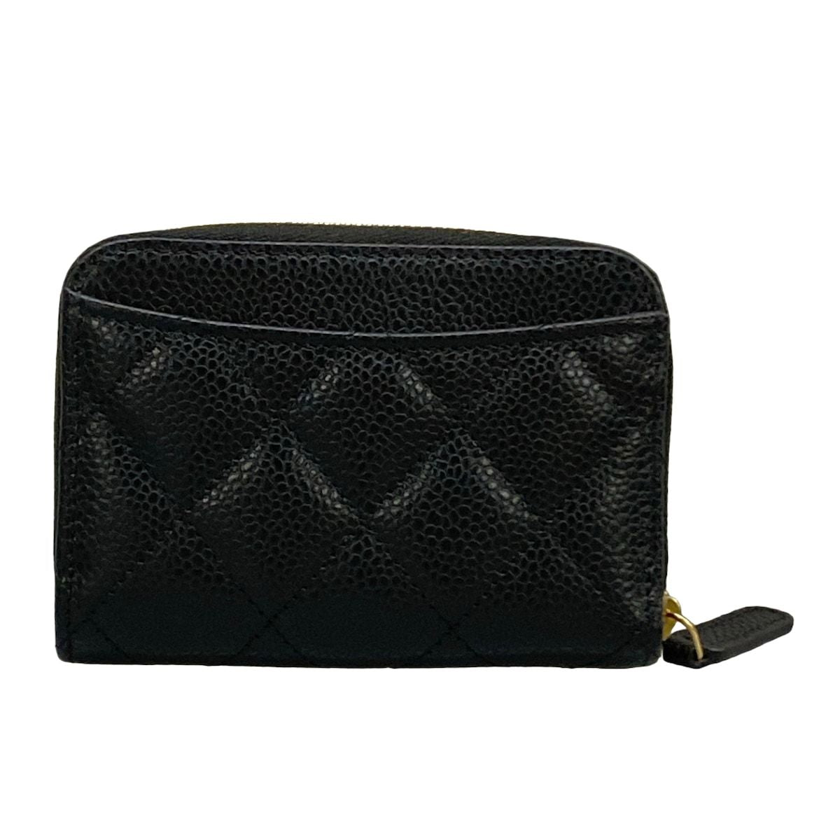 Chanel Coin Case Classic Zip Purse Quilted Black Zip Around Gold — view 2