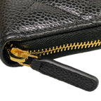Chanel Coin Case Classic Zip Purse Quilted Black Zip Around Gold — view 9