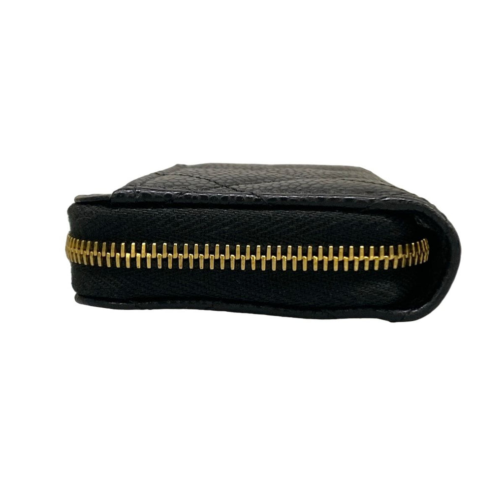 Chanel Coin Case Classic Zip Purse Quilted Black Zip Around Gold — view 7