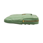 Chanel Coin Case Classic Zip Purse Quilted Light Green Gold — view 7