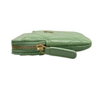 Chanel Coin Case Classic Zip Purse Quilted Light Green Gold — view 8