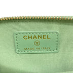 Chanel Coin Case Classic Zip Purse Quilted Light Green Gold — view 4
