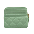 Chanel Coin Case Classic Zip Purse Quilted Light Green Gold — view 2