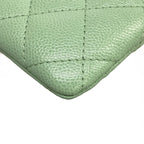 Chanel Coin Case Classic Zip Purse Quilted Light Green Gold — view 5