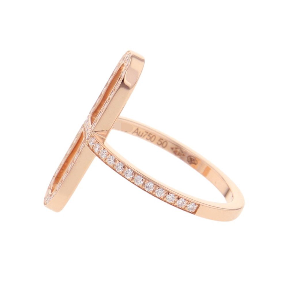 Hermes Ring Chaine D'ancre PM Diamond Total 18k Pink Gold — view 2