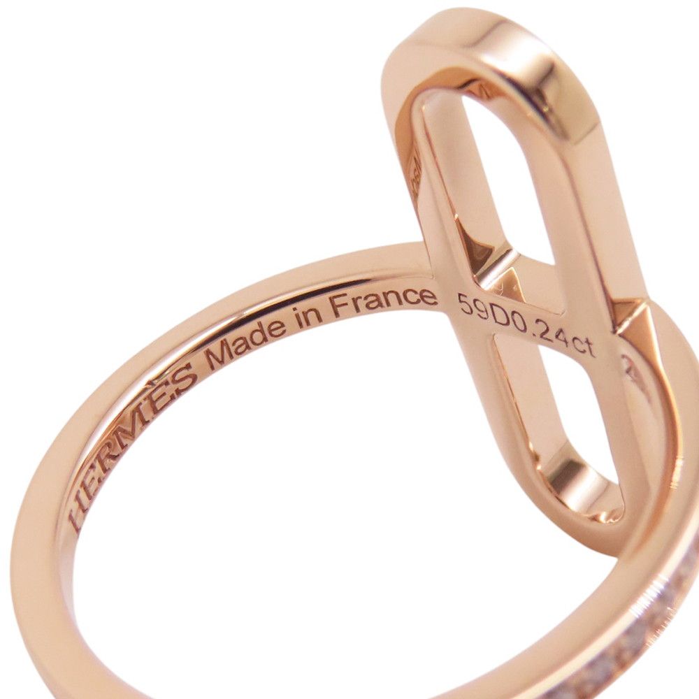 Hermes Ring Chaine D'ancre PM Diamond Total 18k Pink Gold — view 8