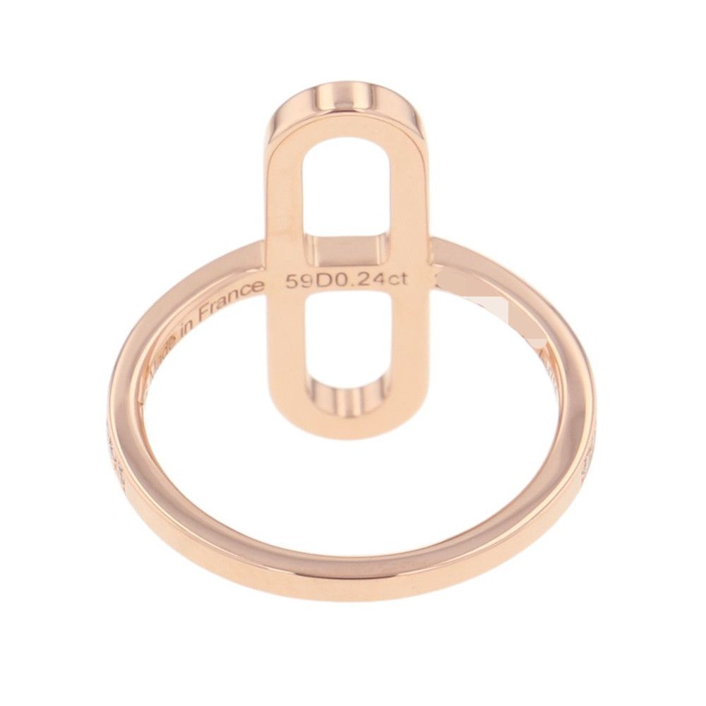 Hermes Ring Chaine D'ancre PM Diamond Total 18k Pink Gold — view 3