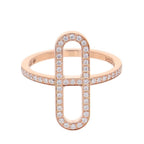 Hermes Ring Chaine D'ancre PM Diamond Total 18k Pink Gold