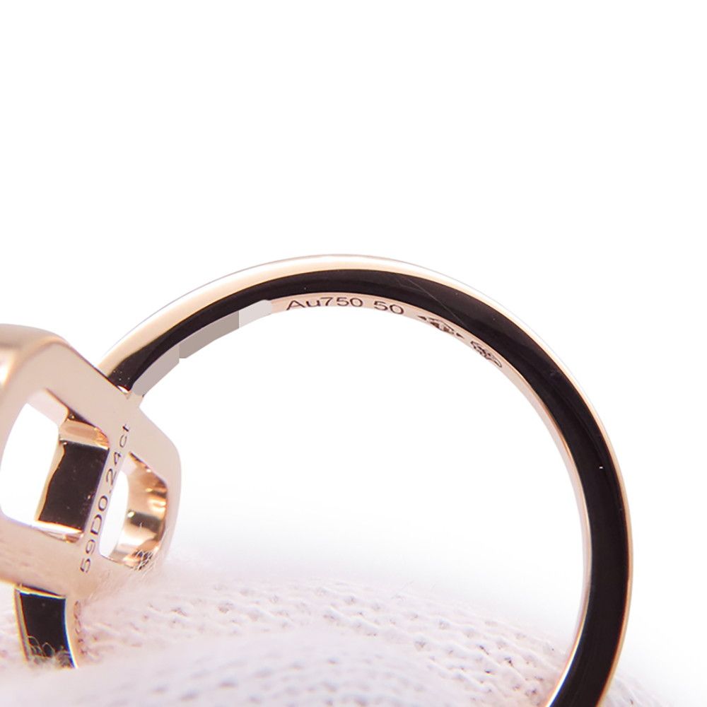 Hermes Ring Chaine D'ancre PM Diamond Total 18k Pink Gold — view 5