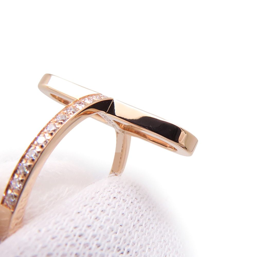 Hermes Ring Chaine D'ancre PM Diamond Total 18k Pink Gold — view 6