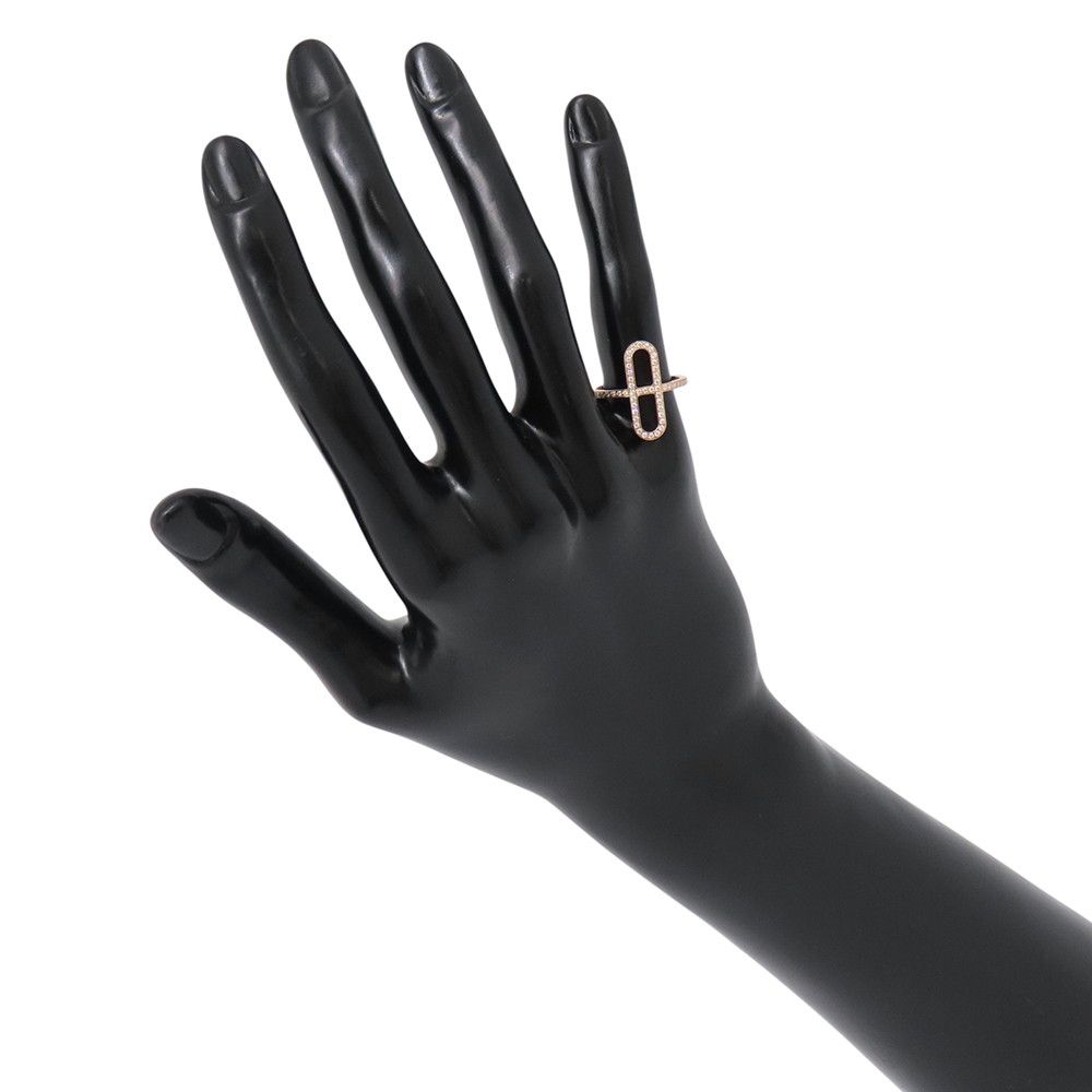 Hermes Ring Chaine D'ancre PM Diamond Total 18k Pink Gold — view 4
