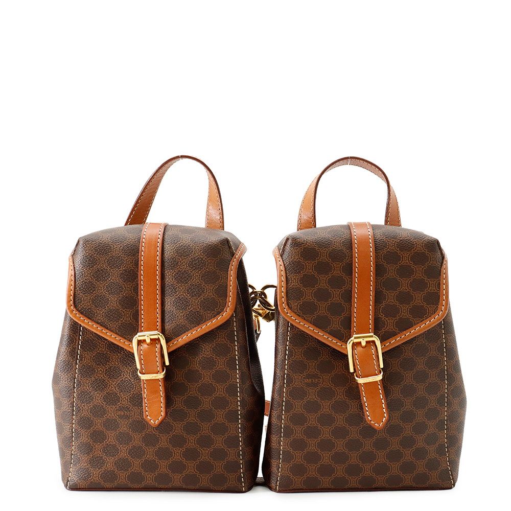 Celine Backpack Macadam Twin Mini Leather