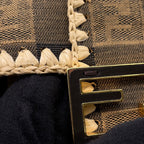 Fendi Handbag Mamma Bucket Raffia Canvas Bag Shoulder 2-Way — view 9