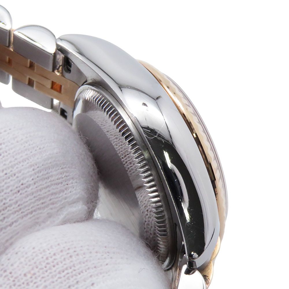 Rolex Datejust SS 18k Pink Gold Number Watch Violet Dial Diamond — view 8
