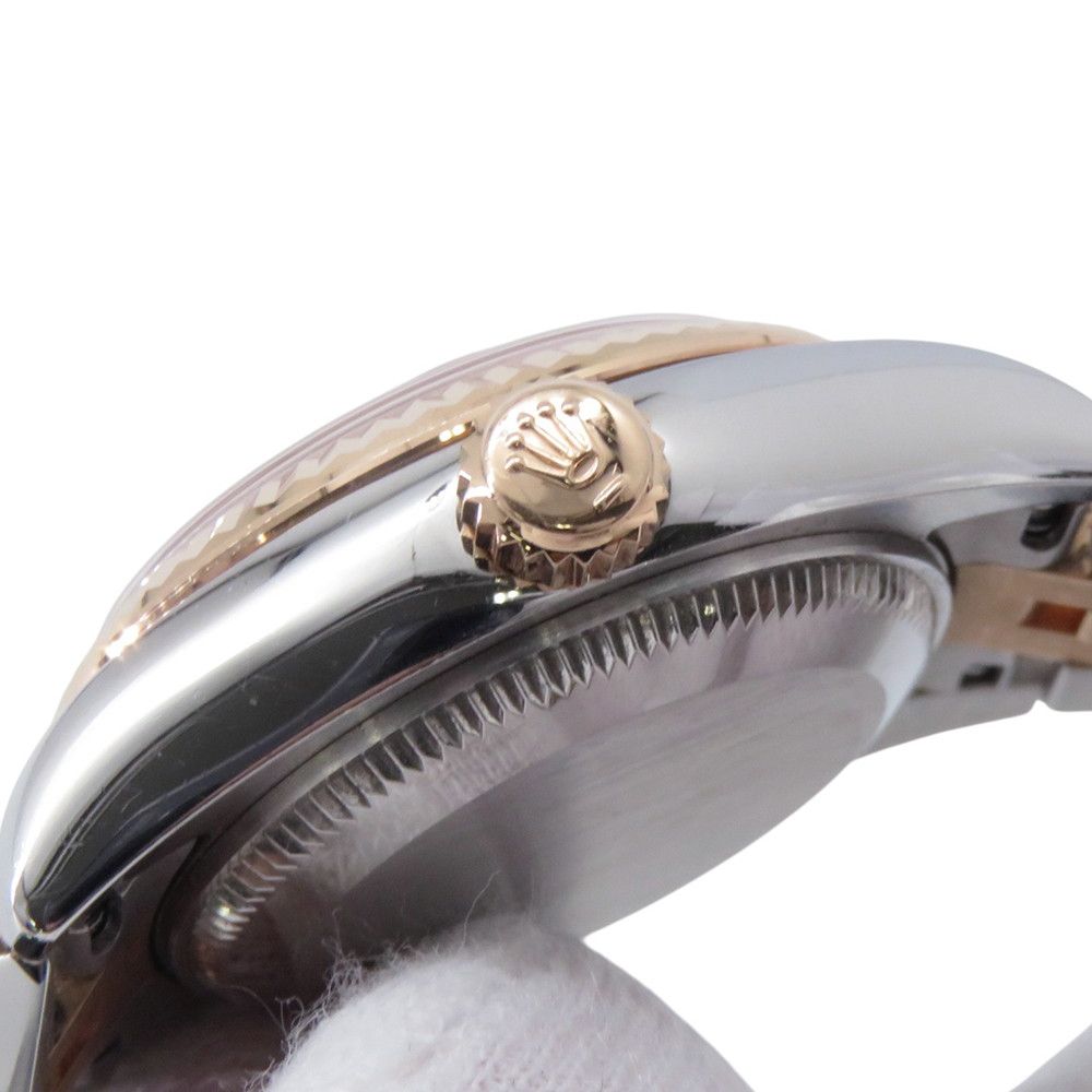 Rolex Datejust SS 18k Pink Gold Number Watch Violet Dial Diamond — view 7
