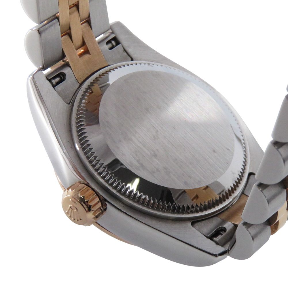 Rolex Datejust SS 18k Pink Gold Number Watch Violet Dial Diamond — view 9