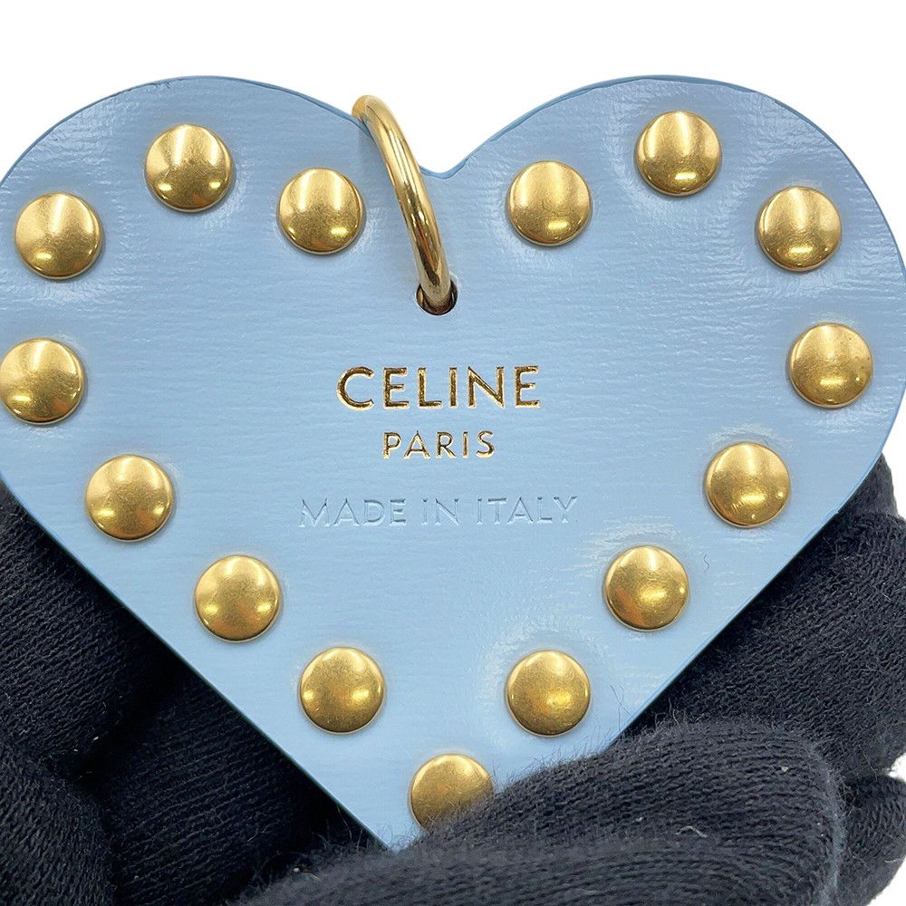 Celine Bag Charm Triomphe Pom Shearling Leather Key Holder — view 7