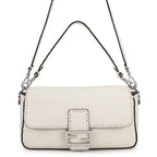 Fendi Handbag Selleria Bucket Calf Leather Bag Shoulder White