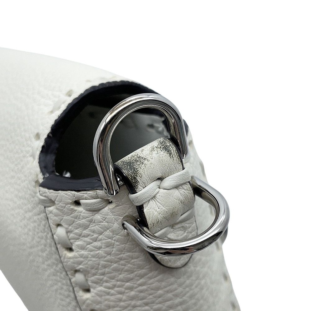 Fendi Handbag Selleria Bucket Calf Leather Bag Shoulder White — view 7