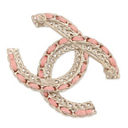 Chanel Brooch CC Logo Chain Motif Metal Leather — view 3