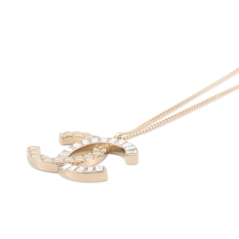 Chanel Necklace Quilted CC Logo Rhinestone — view 2