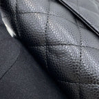 Chanel Chain Wallet Classic Quilted CC Logo Caviar Leather Black Shoulder — view 7