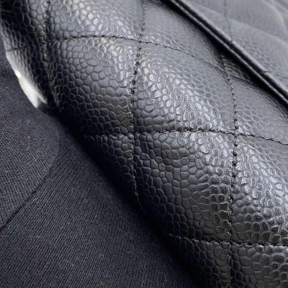 Chanel Chain Wallet Classic Quilted CC Logo Caviar Leather Black Shoulder — view 7
