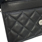 Chanel Chain Wallet Classic Quilted CC Logo Caviar Leather Black Shoulder — view 8