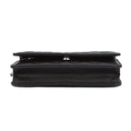 Chanel Chain Wallet Classic Quilted CC Logo Caviar Leather Black Shoulder — view 3