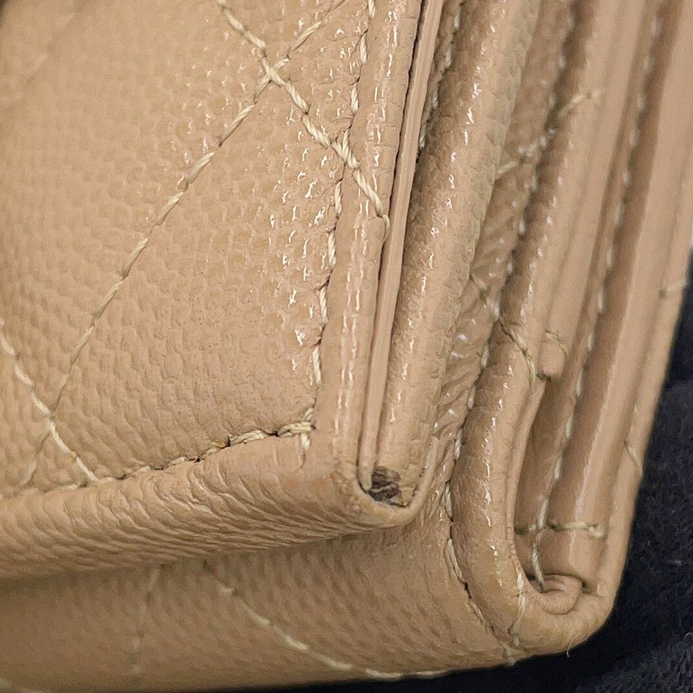 Chanel Trifold Wallet Quilted CC Logo Classic Small Flap Caviar Leather — view 7