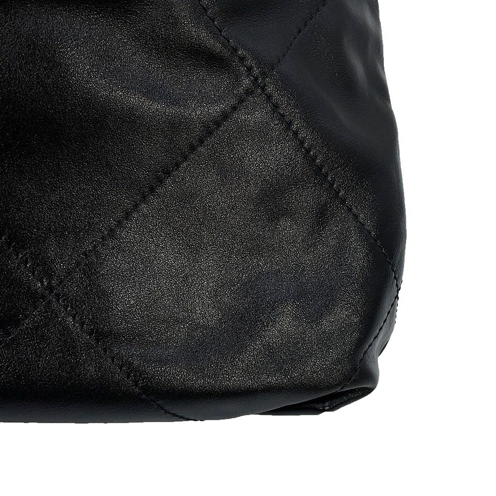Chanel Handbag 22 Mini CC Logo Shiny Calf Leather 2-Way Black — view 7