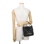 Chanel Handbag 22 Mini CC Logo Shiny Calf Leather 2-Way Black — view 4