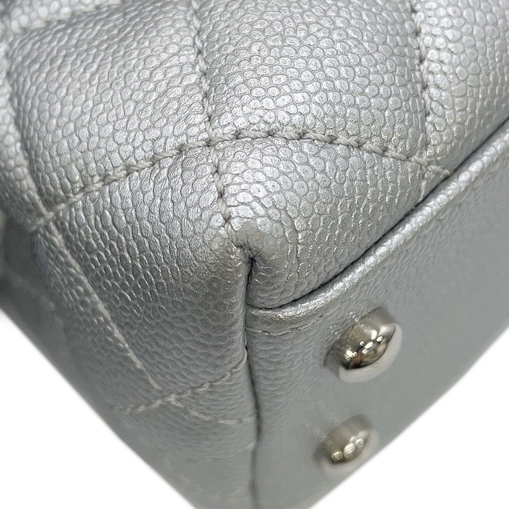 Chanel Handbag CC Logo Quilted Coco Handle Xxs Caviar Leather 2-Way — view 7