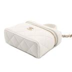 Chanel Charm CC Logo Quilted Classic Mini Bag Caviar Leather Case White — view 2