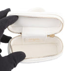 Chanel Charm CC Logo Quilted Classic Mini Bag Caviar Leather Case White — view 5