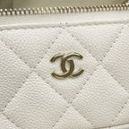 Chanel Charm CC Logo Quilted Classic Mini Bag Caviar Leather Case White — view 7