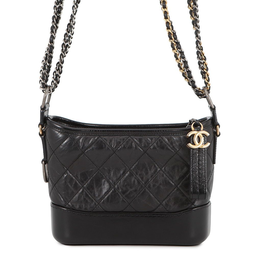 Chanel Chain Shoulder Bag Gabriel de Small Hobo Black