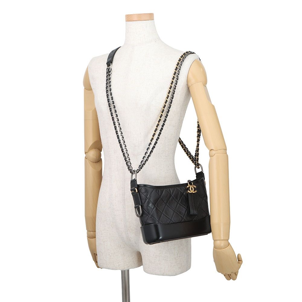 Chanel Chain Shoulder Bag Gabriel de Small Hobo Black — view 6