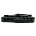 Chanel Shoulder Bag Choco Bar Black Chain Matte Silver Leather — view 5