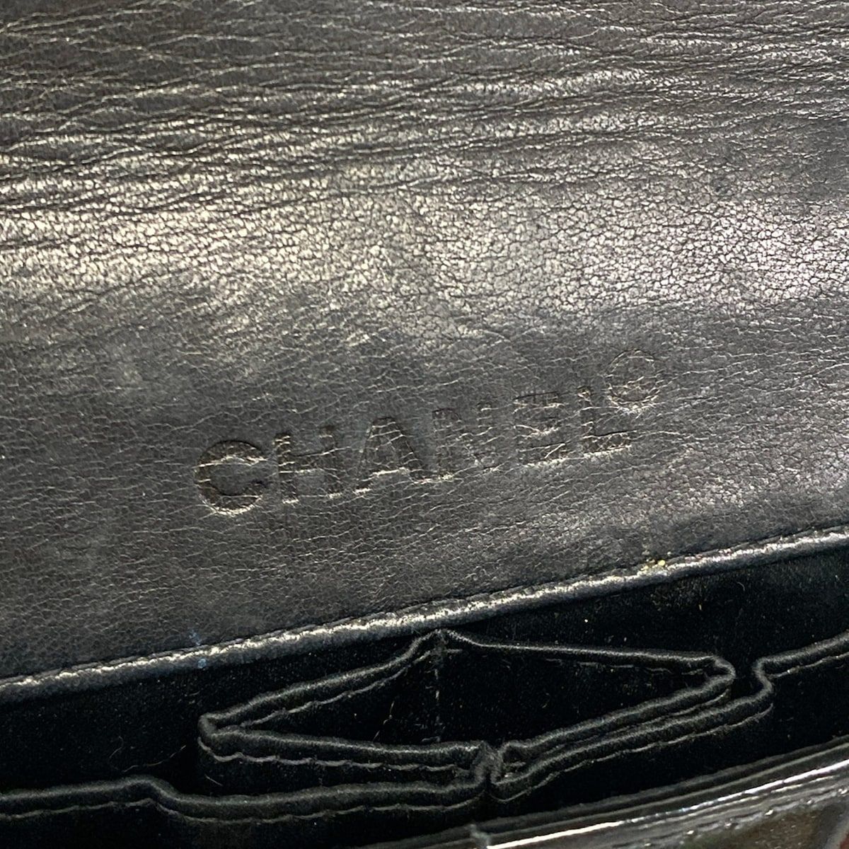 Chanel Shoulder Bag Choco Bar Black Chain Matte Silver Leather — view 9
