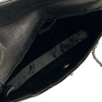 Chanel Shoulder Bag Choco Bar Black Chain Matte Silver Leather — view 7