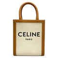 Celine Handbag Mini Vertical Cover Ivory Brown Leather