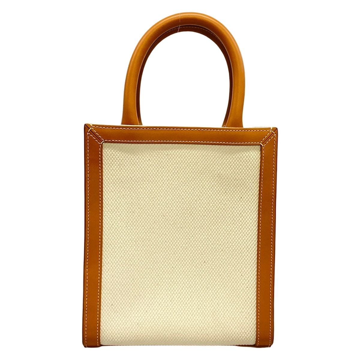 Celine Handbag Mini Vertical Cover Ivory Brown Leather — view 3