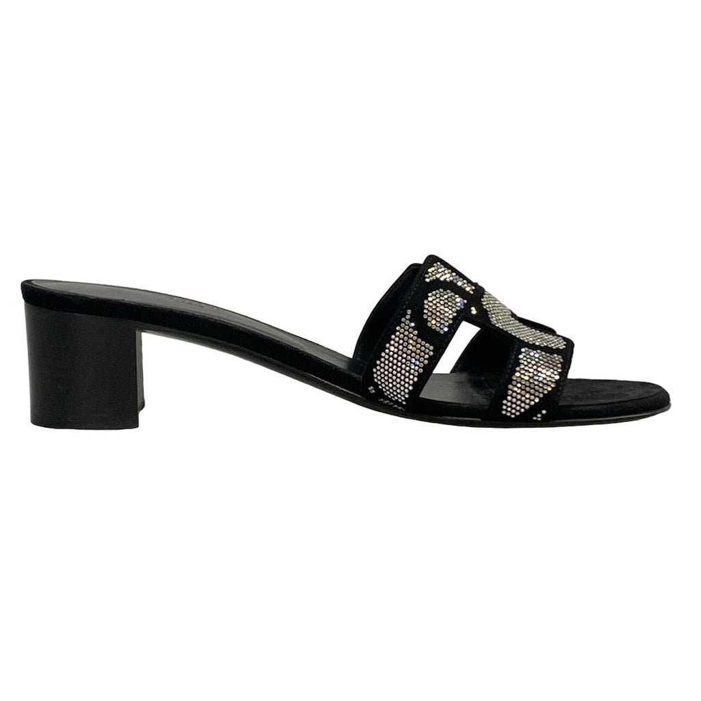 Hermes Mules 39 Oasis Black Silver — view 2