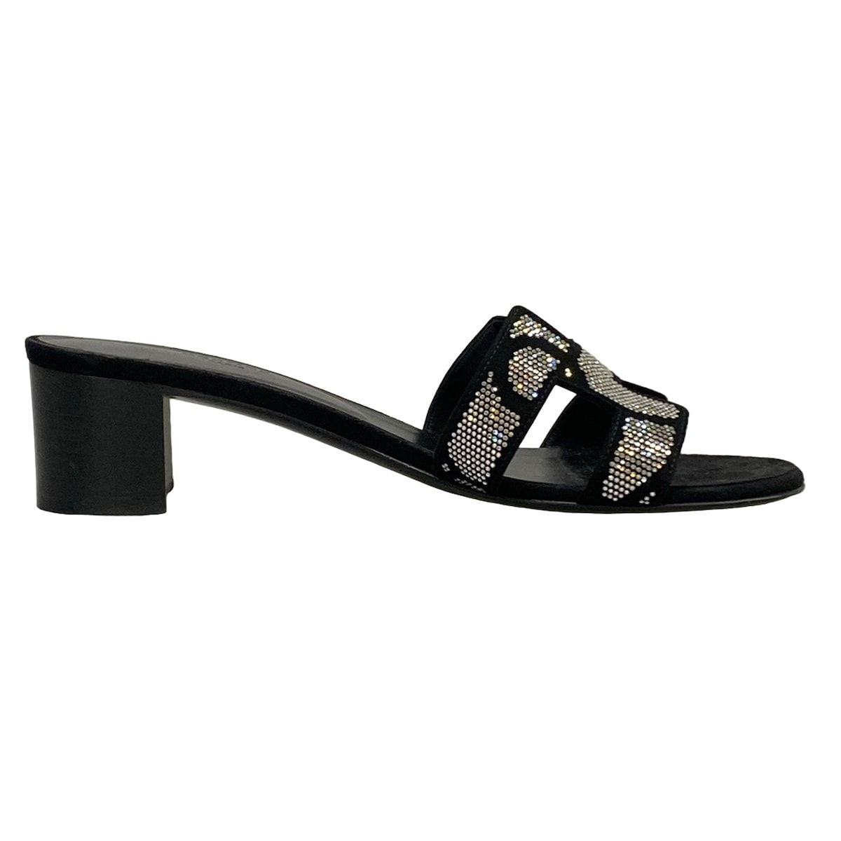 Hermes Mules 39 Oasis Black Silver — view 2